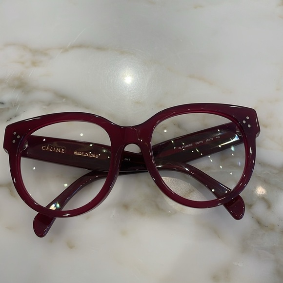 ⭐️Celine Translucent Red Frames Glasses—Frame Only—GORGEOUS!! Italy—Like New! - Picture 9 of 10